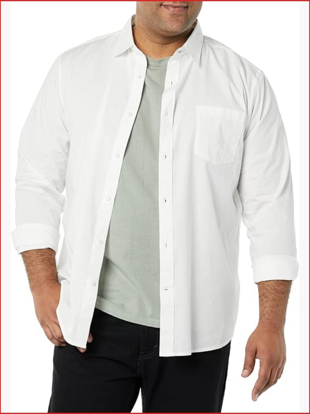 Men's Long-Sleeve Stretch Poplin Shirt Regular Fit